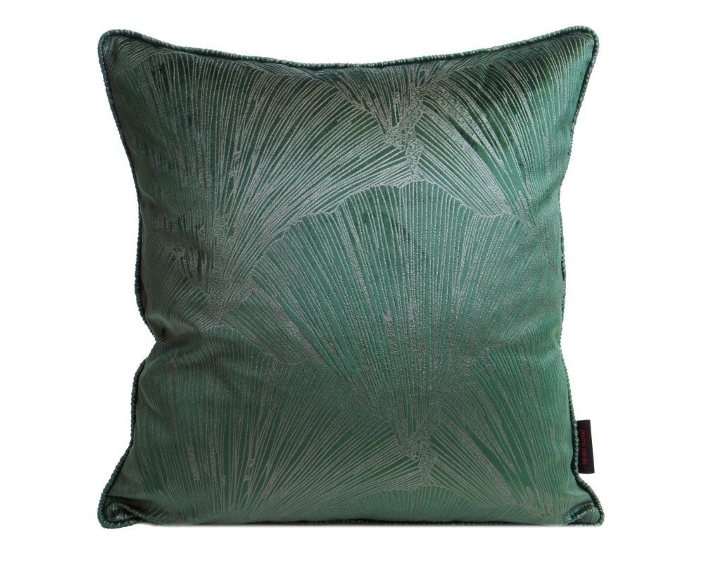 Obliečka na vankúš - Goja, zelená s lesklým vzorom  40 x 40 cm